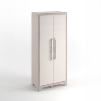 Kunststoffschrank Besenschrank, 182x80x44cm Wetterfest (IPX3), beige